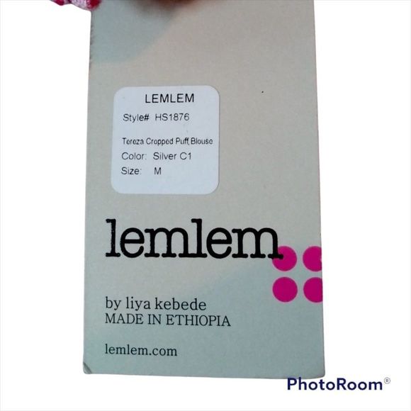 NWT Lemlem Tereza Striped Puff Sleeve Cropped Blouse Artisan Designer - Picture 3 of 4